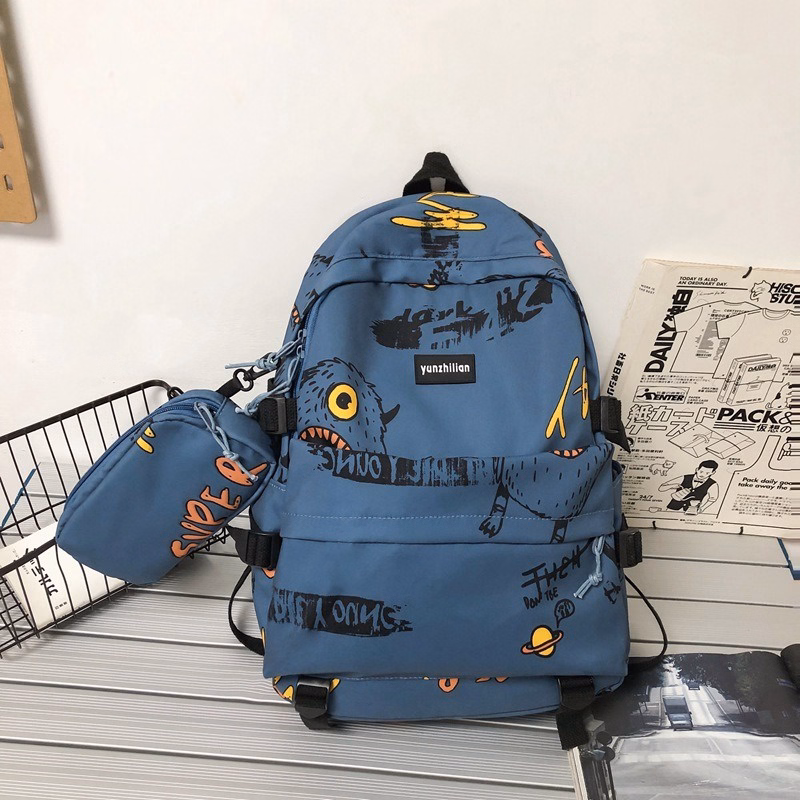 Combo Hộp Bút + Balo Đi Học Bh Kids Phong Cách Đường Phố Junior Hàn Quốc, Ngăn Chứa Rộng, Chống Nước, Chống Sốc Ch109- Bh Kids - Ảnh 12