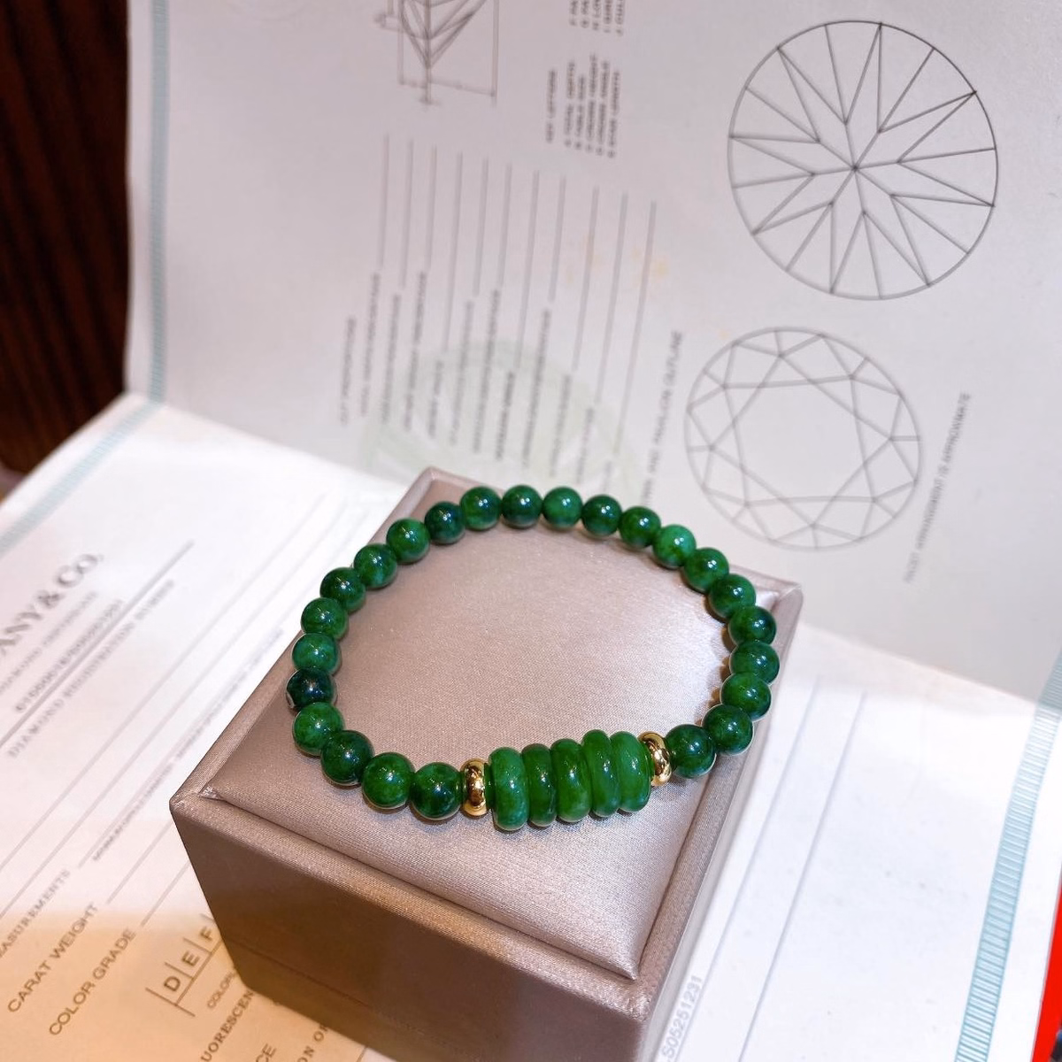 Vòng Tay Ngũ Điếu Ngọc Cẩm Thạch Sơn Thủy Thiên Nhiên 6 Ly - Thắng Giang - Ảnh 2