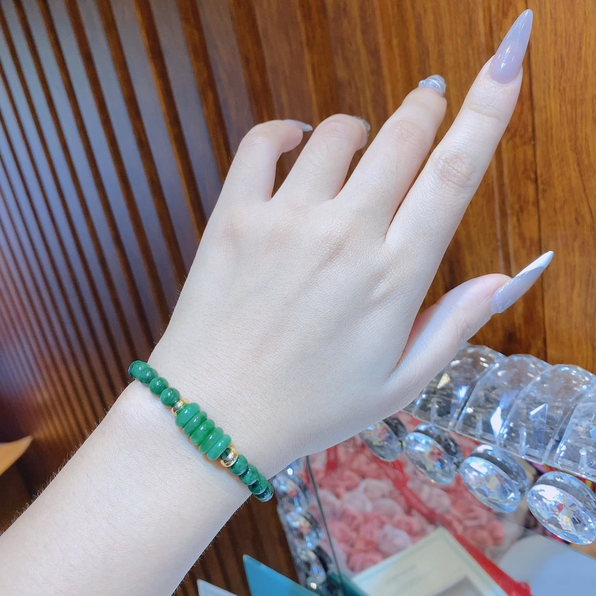 Vòng Tay Ngũ Điếu Ngọc Cẩm Thạch Sơn Thủy Thiên Nhiên 6 Ly - Thắng Giang - Ảnh 3