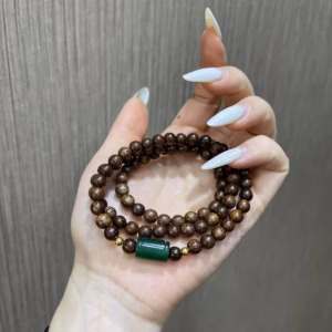 Vòng Tay Trầm Hương Tốc Phối Lu Thống Cẩm Thạch Sơn Thủy Cuấn Ba - Thắng Giang