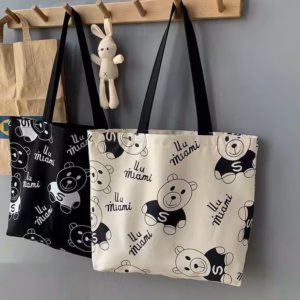 Túi Vải Họa Tiết Gấu Thời Trang Đi Chơi, Đi Học, Đi Làm Wh309 - Winnie House