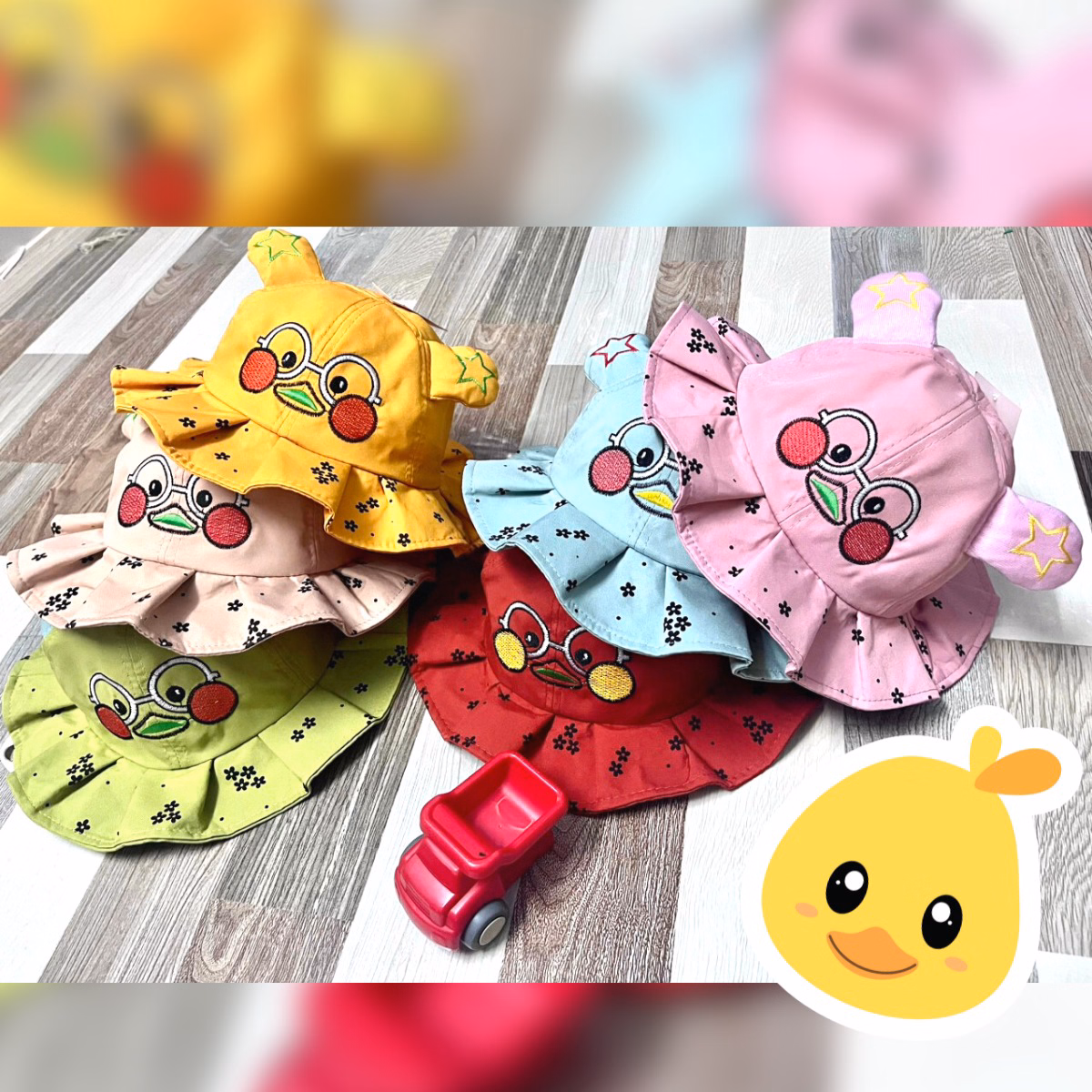 Nón Tai Bèo Họa Tiết Gà Con, Mũ Vải Đính Nơ Cho Bé 3 Đến 10 Tuổi - Shop Mẹ Bống - Ảnh 4