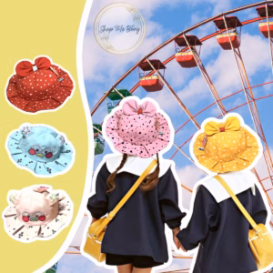 Nón Tai Bèo Họa Tiết Gà Con, Mũ Vải Đính Nơ Cho Bé 3 Đến 10 Tuổi - Shop Mẹ Bống