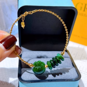 Vòng Tay Bạc Ta Xi Vàng Túi Tiền Ngũ Điếu Ngọc Cẩm Thạch Sơn Thủy Thiên Nhiên - Thắng Giang