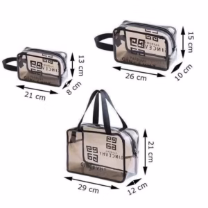 Set 3 Túi Trong Suốt Đựng Đồ, Mỹ Phẩm Du Lịch Thời Trang
