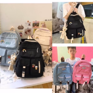 Balo Học Sinh Loufanni Siêu Cute Chất Vải Dù (Không Kèm Theo Sticker)