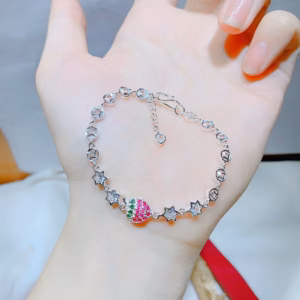 Lắc Tay Dâu Tây Hình Sao Bạc Ta Cao Cấp - Thắng Giang