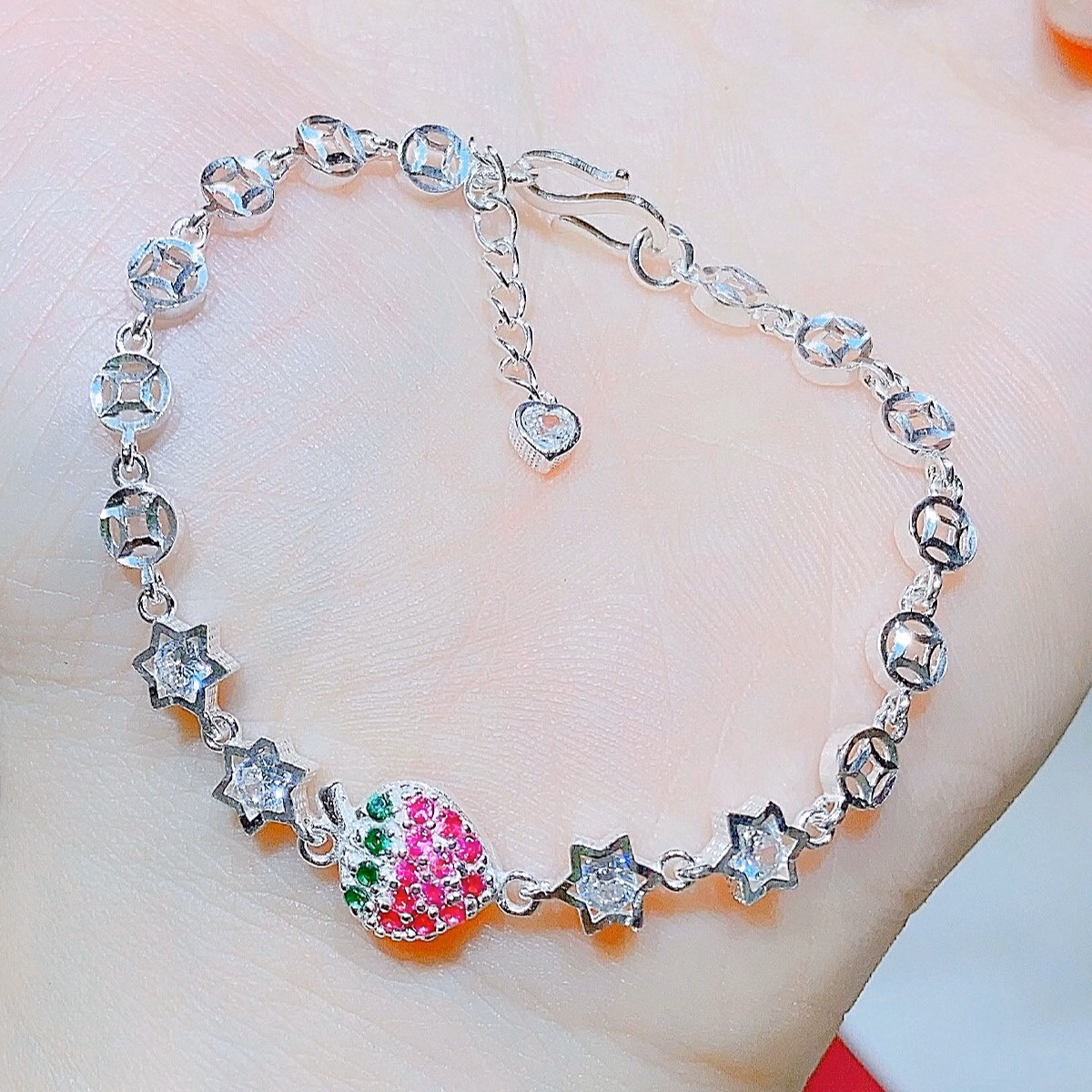 Lắc Tay Dâu Tây Hình Sao Bạc Ta Cao Cấp - Thắng Giang - Ảnh 3