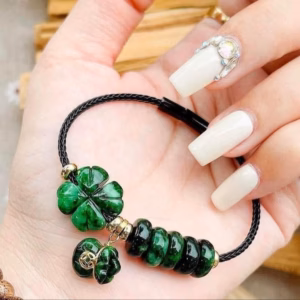 Vòng Tay Ngọc Cẩm Thạch Sơn Thủy Thiên Nhiên Charm Túi Tiền Bọc Vàng Tây 10 Kara - Thắng Giang