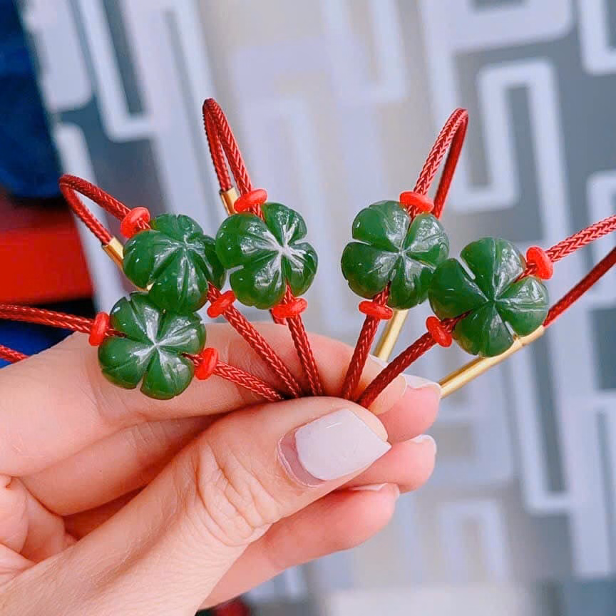 Vòng Tay Cỏ Bốn Lá Ngọc Bích Thiên Nhiên - Thắng Giang - Ảnh 8
