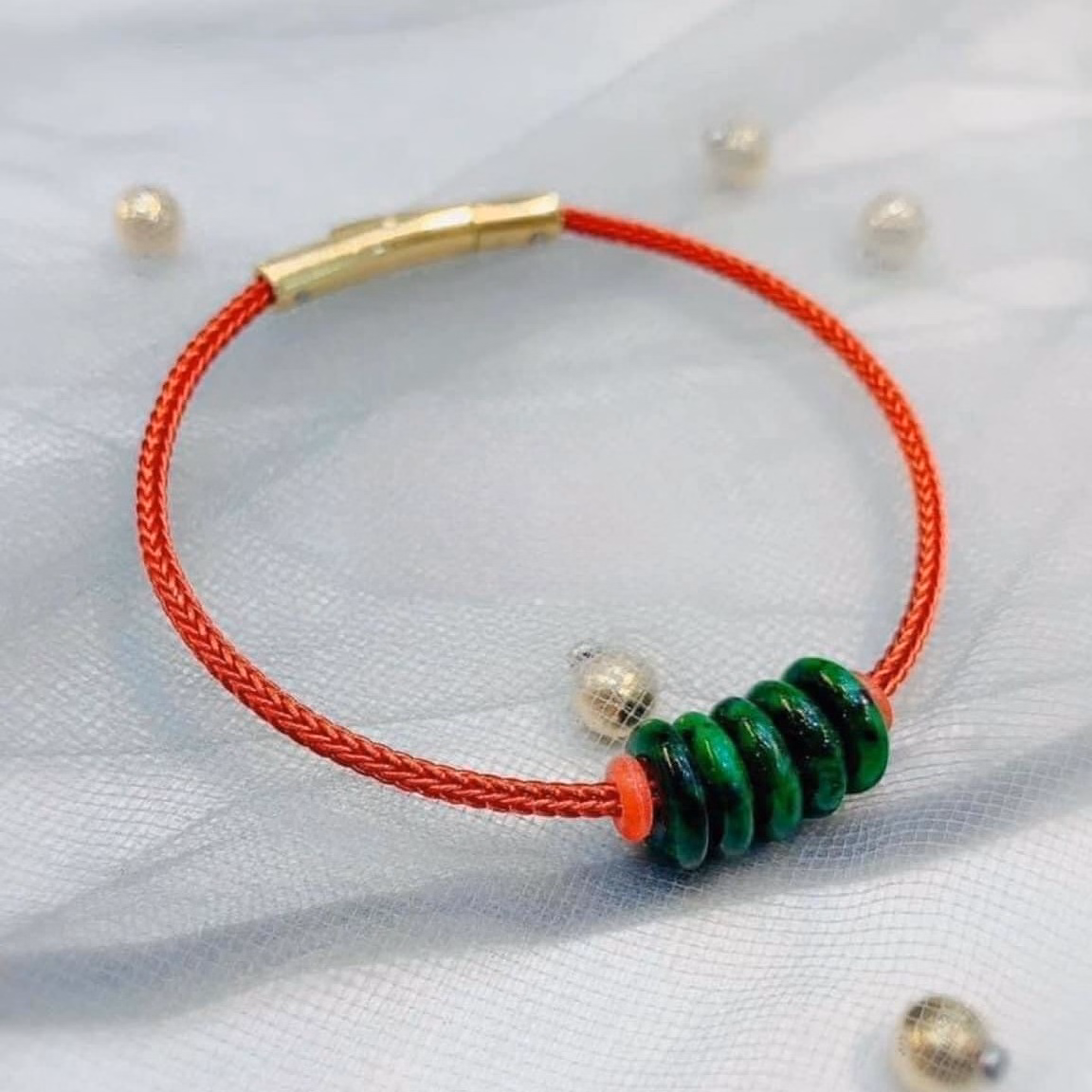 Vòng Tay Ngũ Điếu Ngọc Cẩm Thạch Sơn Thuỷ Xanh Lý - Thắng Giang - Ảnh 15