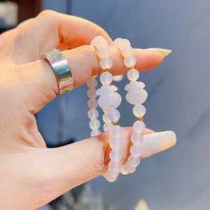 Vòng Tay Túi Tiền Bạch Ngọc Bi Vàng Tây 10 Kara Thiên Nhiên - Thắng Giang