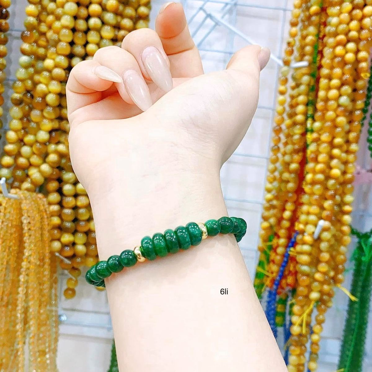 Vòng Tay Ngũ Điếu Ngọc Cẩm Thạch Sơn Thủy Thiên Nhiên 6 Ly - Thắng Giang - Ảnh 5