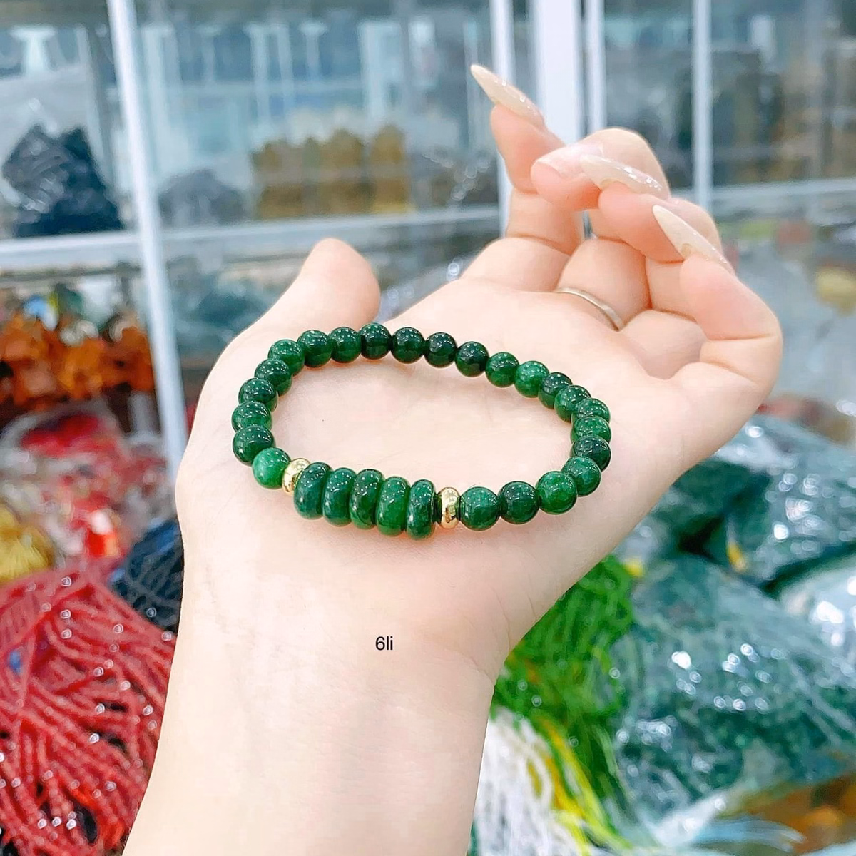 Vòng Tay Ngũ Điếu Ngọc Cẩm Thạch Sơn Thủy Thiên Nhiên 6 Ly - Thắng Giang - Ảnh 6