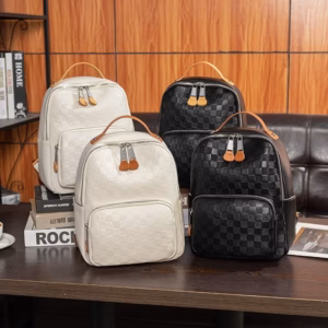 Balo Nữ Da Mềm Họa Tiết Kẻ Ô Đi Học Đi Chơi Phong Cách Hàn Wh325 - Winnie House