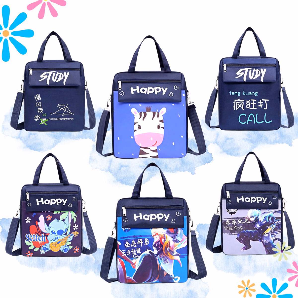 Túi Đeo Chéo Học Sinh Có Quai Xách Đeo Vai-Shop Mẹ Bống - Ảnh 10