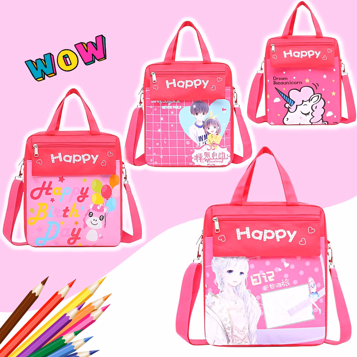 Túi Đeo Chéo Học Sinh Có Quai Xách Đeo Vai-Shop Mẹ Bống - Ảnh 12