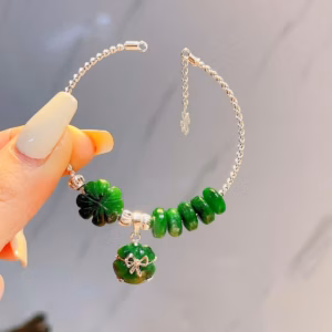 Vòng Tay Bạc Ta Charm Ngọc Cẩm Thạch Sơn Thủy Thiên Nhiên - Thắng Giang