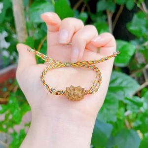 Vòng Tay Sen Ngang Trầm Hương Tốc Thiên Nhiên Tết Chỉ Ngũ Sắc - Thắng Giang