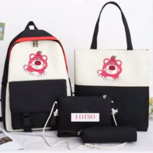 Set Balo 4 Món Gấu Dâu Losto Siêu Cute Sa123 - Sam Store