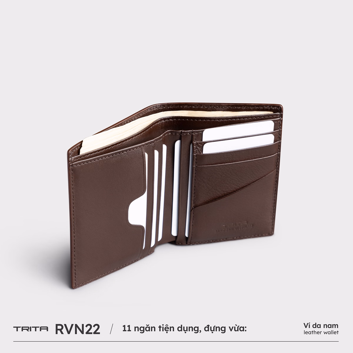 Ví Nam Da Bò Dáng Đứng Basic Rvn22 - Trita - Ảnh 9