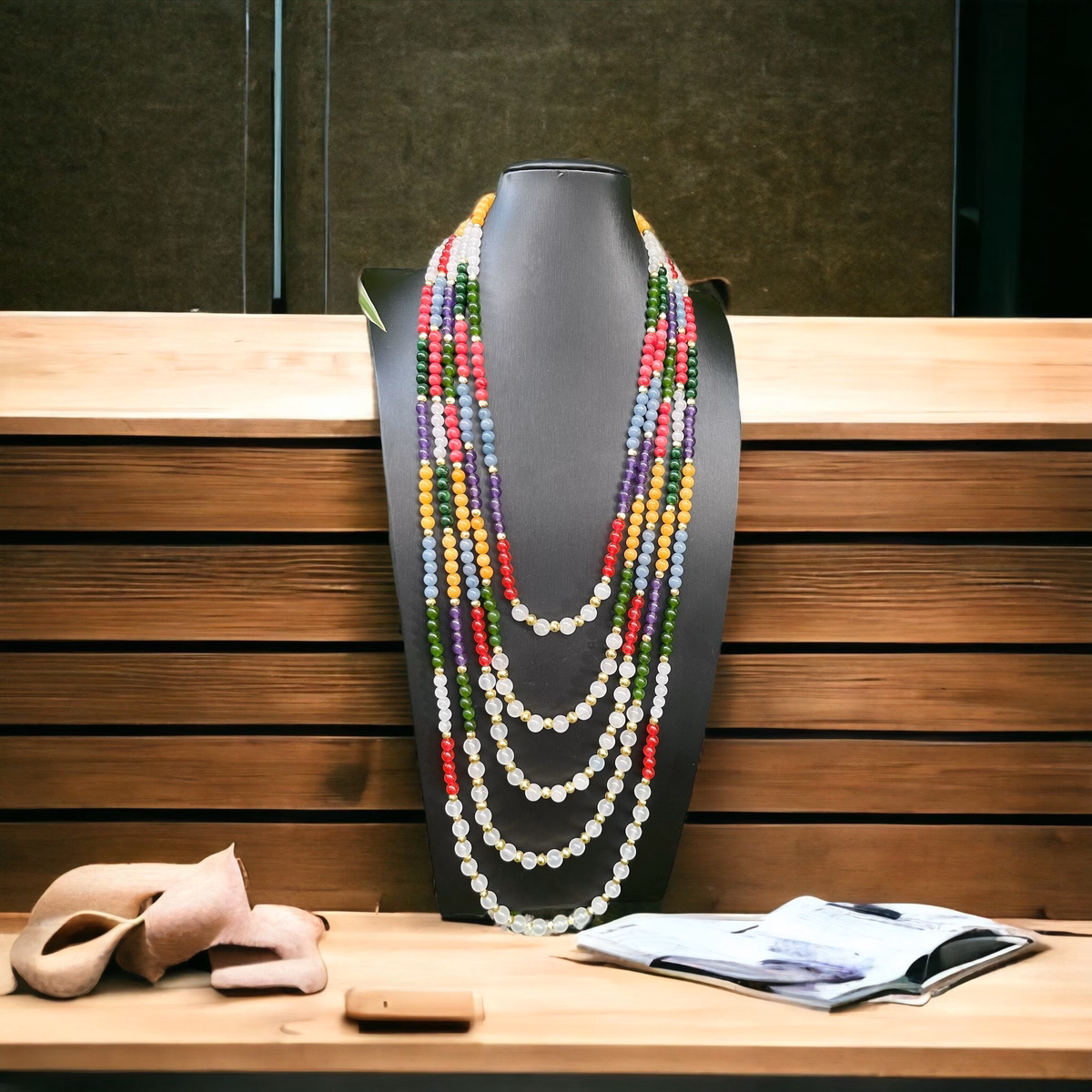 Chuỗi Vòng Cổ Hầu Dâng 5 Tầng Đa Sắc - Thắng Giang - Ảnh 2