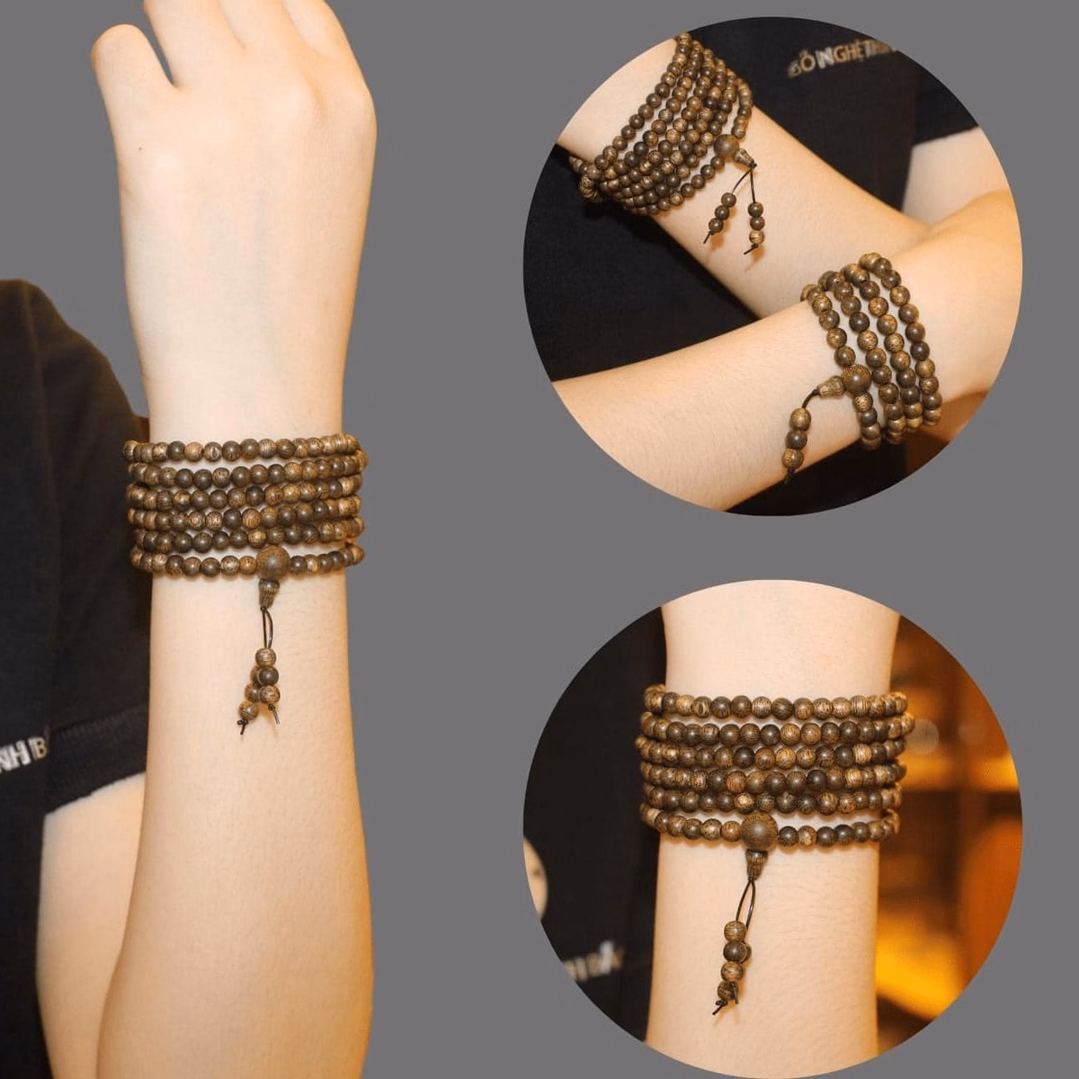 Vòng Tay Trầm Hương Tốc Thiên Nhiên 4 Ly 216 Hạt - Thắng Giang - Ảnh 2