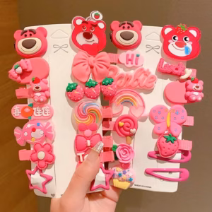 Set 14 Kẹp Tóc Hình Gấu Dâu Cho Bé Gái - Su Clothing