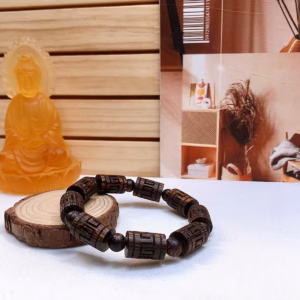 Vòng Tay Nam Trầm Hương Sánh Chìm Thiên Nhiên Khắc Cnc 12 Ly - Thắng Giang