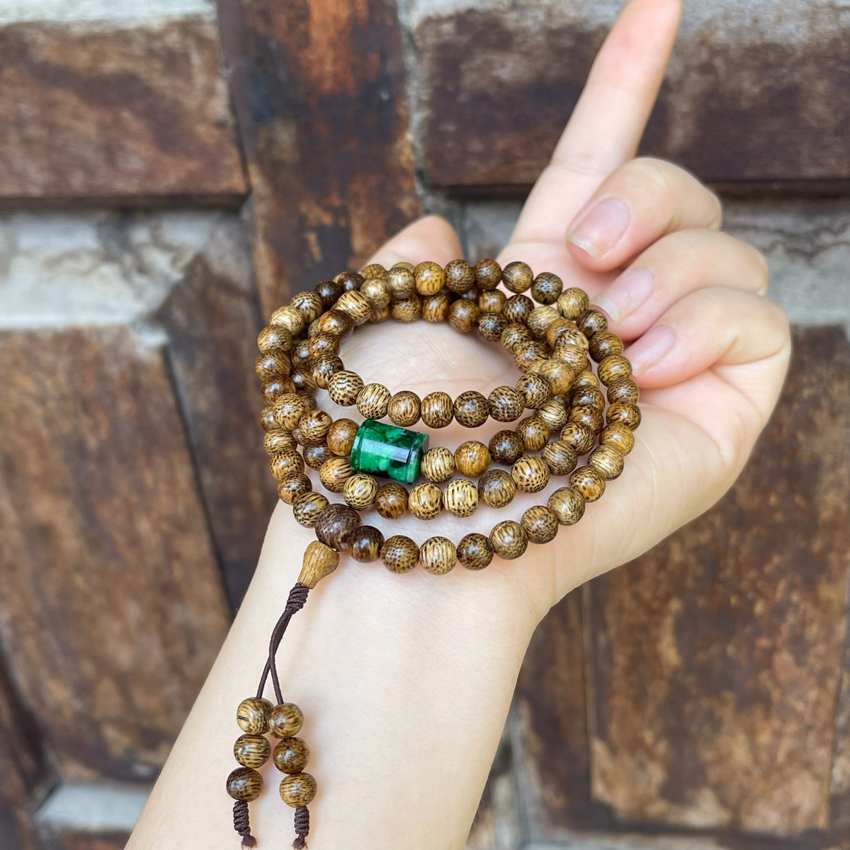 Vòng Tay Trầm Hương Tốc Loại 1 Phối Lu Thống Ngọc Cẩm Thạch Sơn Thủy Thiên Nhiên - Thắng Giang - Ảnh 3