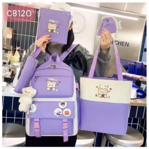 Set 4 Món Balo, Túi Thời Trang Đi Học Giá Rẻ Gấu - Su Clothing