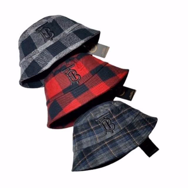 Mũ Bucket Vành Cụp Unisex Caro Sọc Vải Nỉ Thêu Chữ B Sa150 - Sam Store