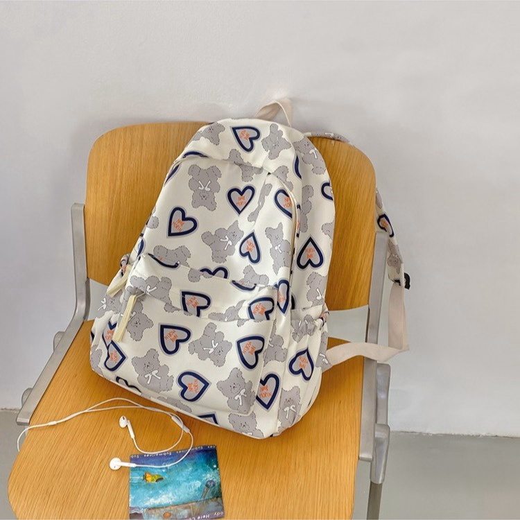 Balo Nữ Đi Học Tặng Kèm Móc Gấu Họa Tiết Hình Gấu Trái Tim Dễ Thương 772 - Larita Fashion - Ảnh 5