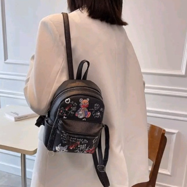 Balo Nữ Mini Đi Chơi Da Pu Họa Tiết Gấu Dễ Thương Hot Trend - Shop Mẹ Bống - Ảnh 7