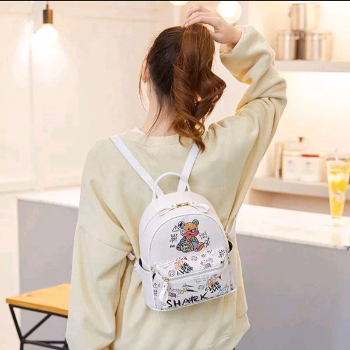 Balo Nữ Mini Đi Chơi Da Pu Họa Tiết Gấu Dễ Thương Hot Trend - Shop Mẹ Bống - Ảnh 8