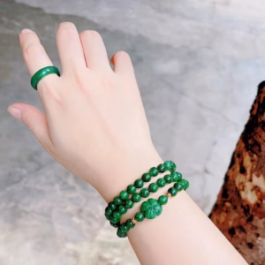 Bộ Trang Sức Charm Ngọc Cẩm Thạch Thiên Nhiên Cuấn Ba - Thắng Giang