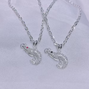 Dây Chuyền Tôm Bạc Ta Dành Cho Bé Có Thẻ Hóa Đơn - Thắng Giang