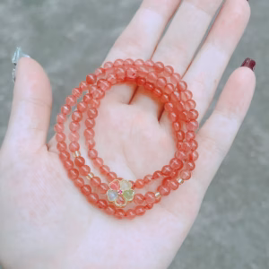 Vòng Tay Mã Não Nam Hồng Thiên Nhiên Phối Charm Hoa - Thắng Giang