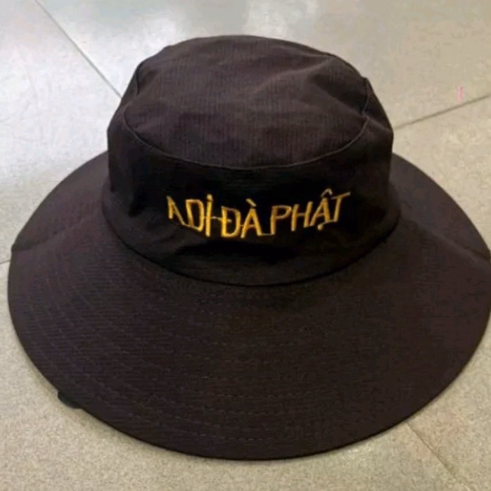 Nón Vàng Rộng Đi Chùa Thêu Chữ ''A Di Đà Phật'' - Shop Mẹ Bống - Ảnh 5