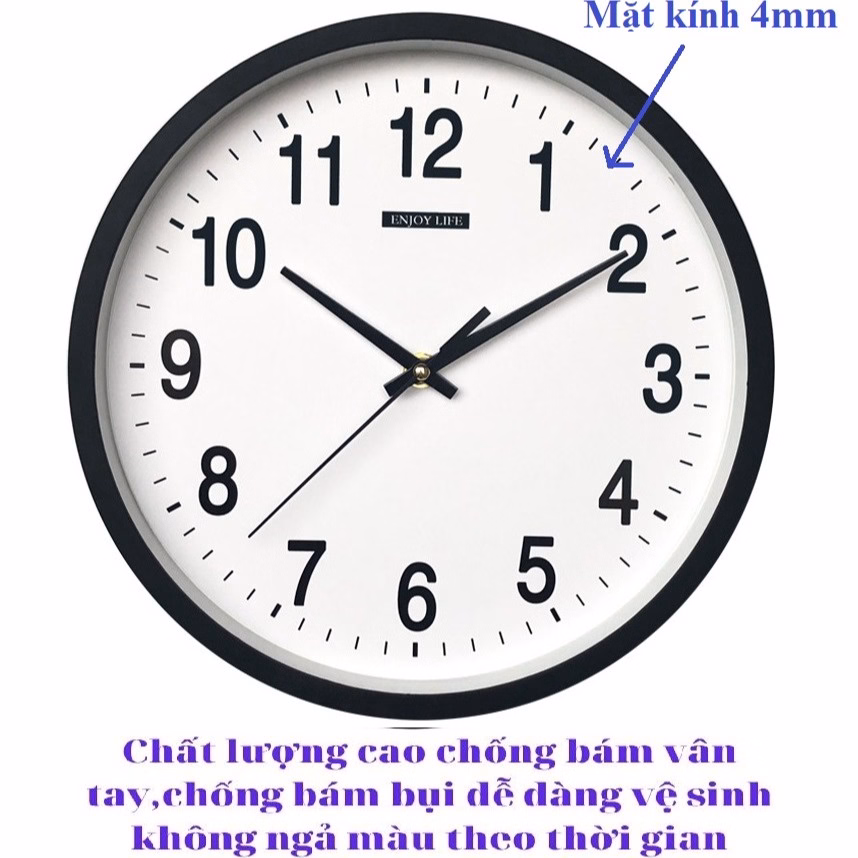 Đồng Hồ Treo Tường Tròn Kim Trôi Cao Cấp, Đồng Hồ Treo Tường Trang Trí Đường Kính 25Cm - Cheap&Good - Ảnh 3
