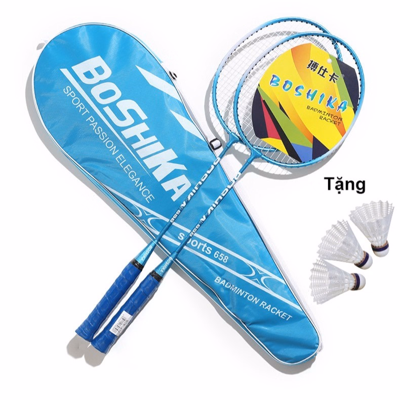 Bộ 2 Chiếc Vợt Cầu Lông Boshika 658 Chất Lượng Cao Tặng Kèm 3 Quả Cầu, Bộ Vợt Cầu Lông Boshika, Vợt Cầu Lông Siêu Nhẹ - Cheap&Good - Ảnh 7