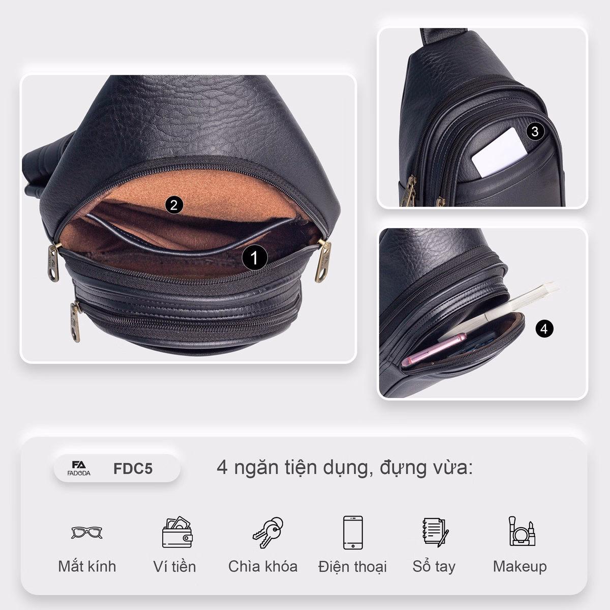 Túi Đeo Chéo Thời Trang Nam Nữa Fadoda Fdc5 Nhiều Màu - Ảnh 6
