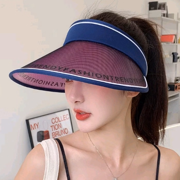 Mũ Lưỡi Trai Đi Biển Vành Rộng Fashion Nón Nữ Nửa Đầu Chống Nắng Chống Tia Uv Thời Trang - Shop Mẹ Bống - Ảnh 4