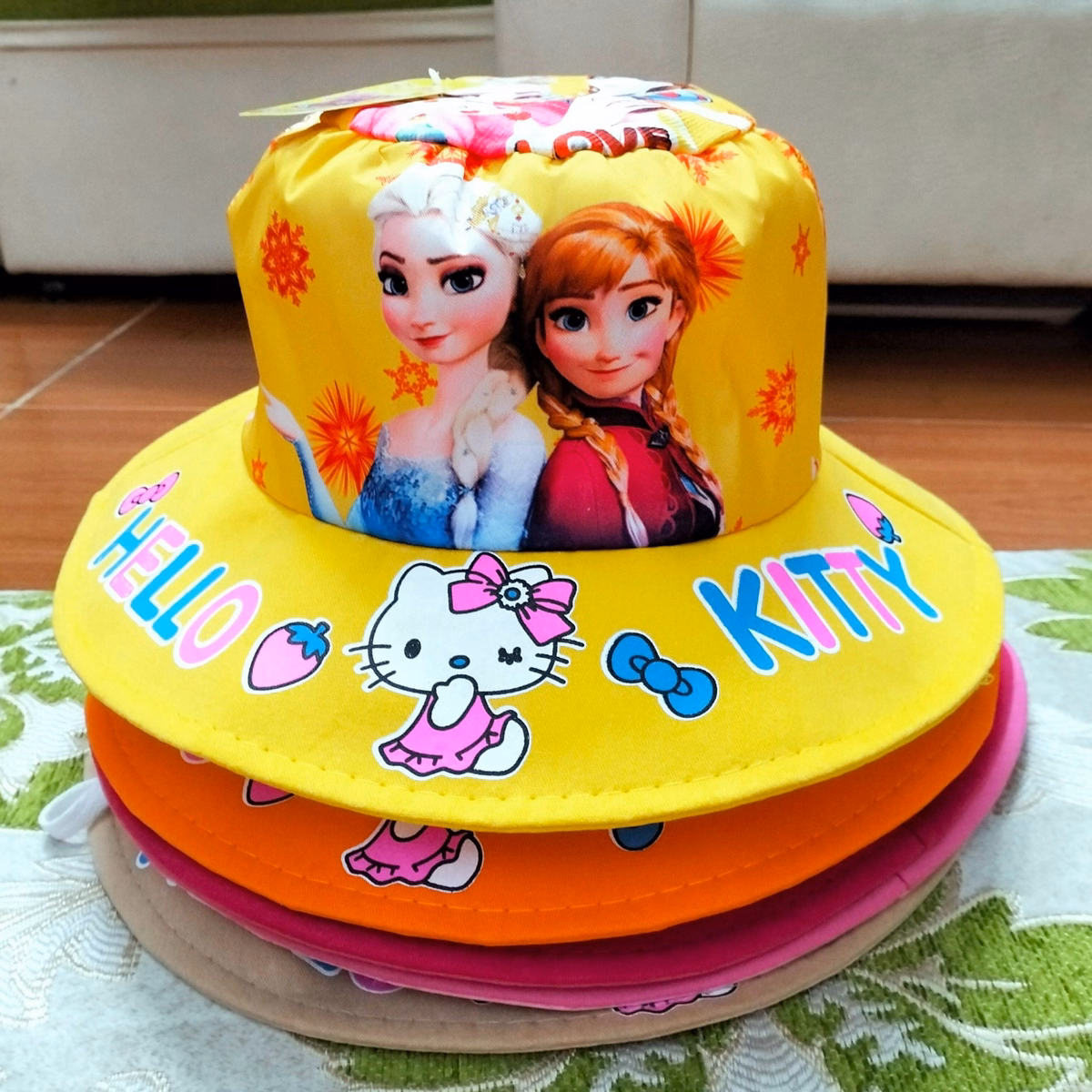 Mũ Nón Tai Bèo Vành Xếp In Công Chúa Hello Kitty Dễ Thương - Hana Global