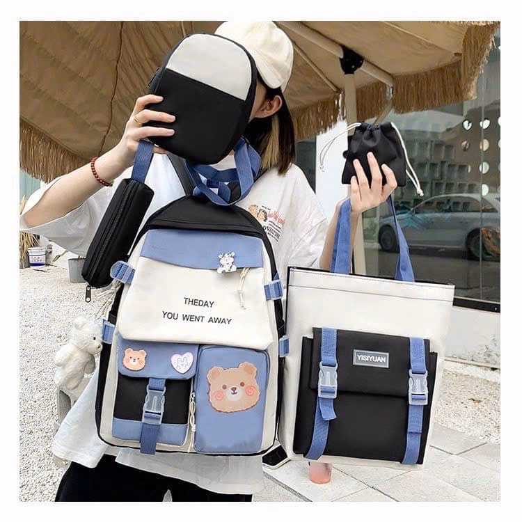 Set Balo 4 Món The Day Phối Màu S05 Phong Cách Ulzzang Vừa A4 St709 - Nana House - Ảnh 3