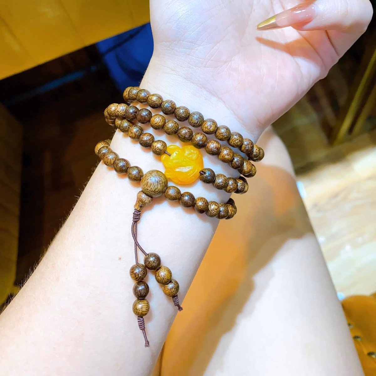 Vòng Tay Trầm Hương Tốc Hồ Ly Ôm Hoa Cẩm Thạch Thiên Nhiên - Thắng Giang - Ảnh 6