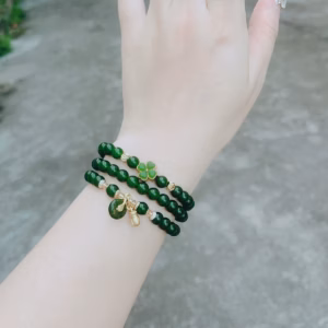 Vòng Tay Thạch Anh Xánh Phối Charm Tĩnh Điện - Thắng Giang