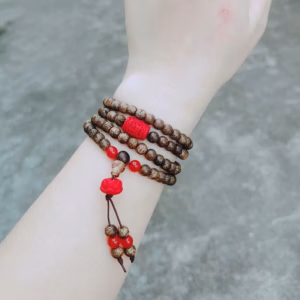 Vòng Tay Lu Thống Sen Chu Sa Phối Trầm Hương Tốc Thiên Nhiên - Thắng Giang