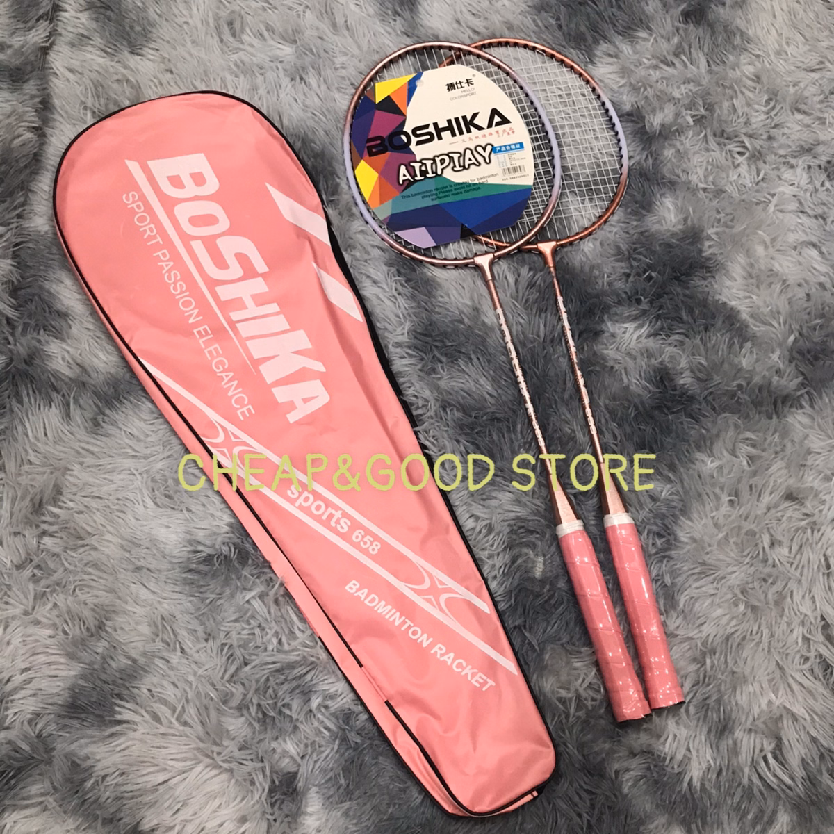 Bộ 2 Chiếc Vợt Cầu Lông Boshika 658 Chất Lượng Cao Tặng Kèm 3 Quả Cầu, Bộ Vợt Cầu Lông Boshika, Vợt Cầu Lông Siêu Nhẹ - Cheap&Good - Ảnh 6