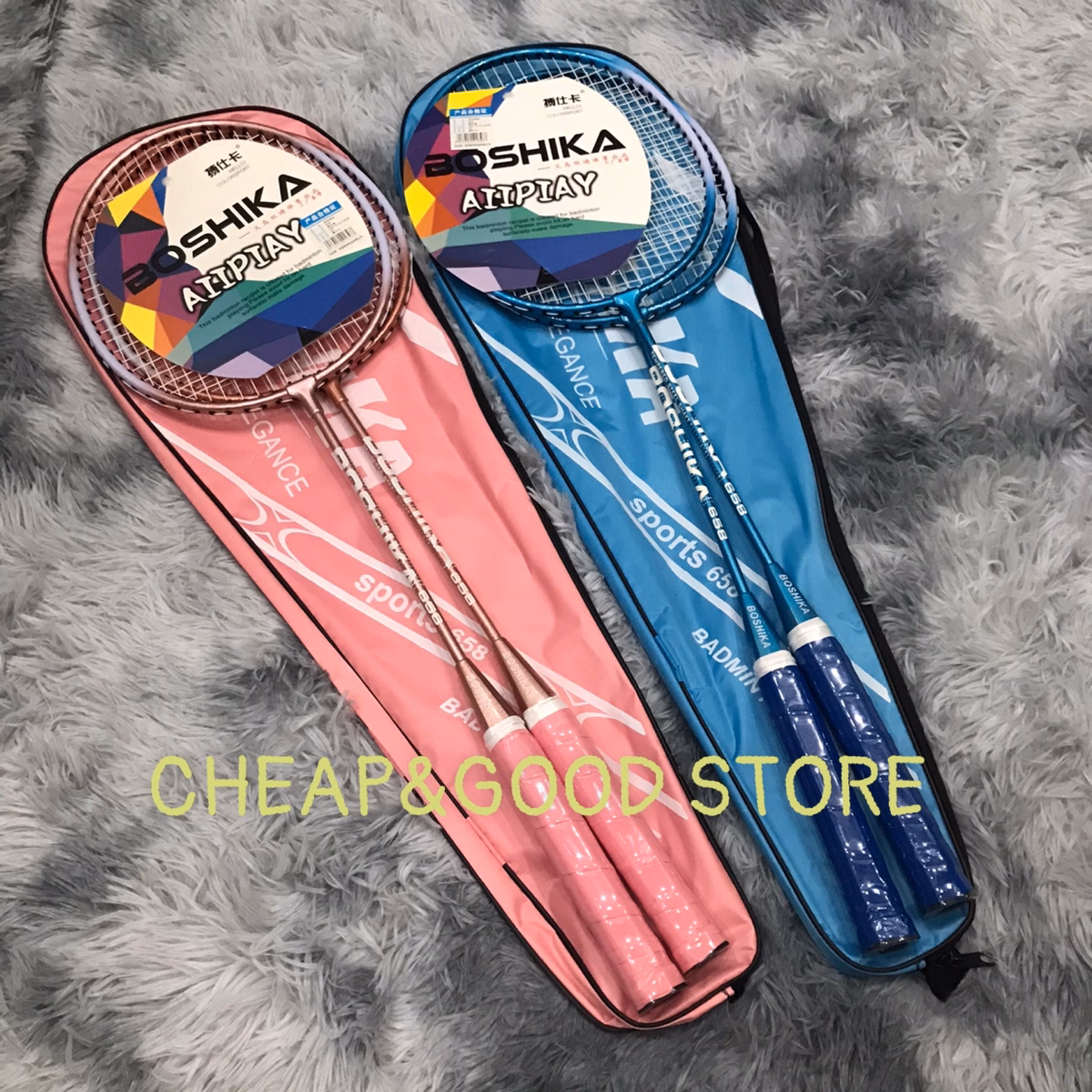 Bộ 2 Chiếc Vợt Cầu Lông Boshika 658 Chất Lượng Cao Tặng Kèm 3 Quả Cầu, Bộ Vợt Cầu Lông Boshika, Vợt Cầu Lông Siêu Nhẹ - Cheap&Good - Ảnh 3